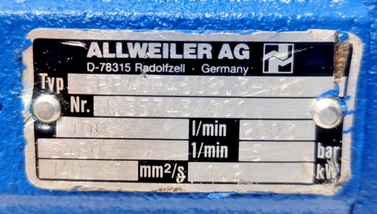 Allweiler SPF40 R46 U8.3-W20 Triple screw pump - Pressure tested