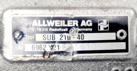 Allweiler SUB 210-40 Submersible Elevator Triple Screw Pump