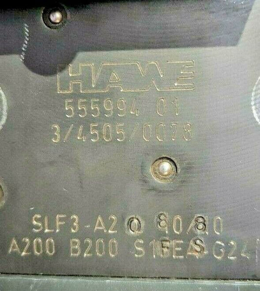 Hawe SLF3-A2 L 80/80 A200 B200 S1FEAS G24 Proportinal Directional Valve