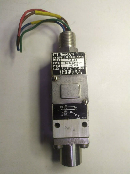 ITT Neo-Dyn 232P44C6 Adjustable pressure switch 2800-6000 Psig
