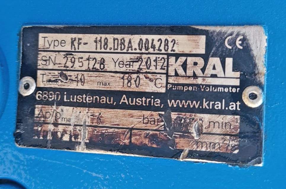 Kral KF-118.DBA.004282 Magnetic coupling Triple screw pump - Tested