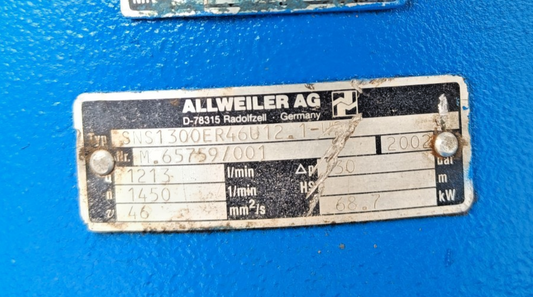 Allweiler SNS1300 ER46U12.1-W2 Triple screw pump