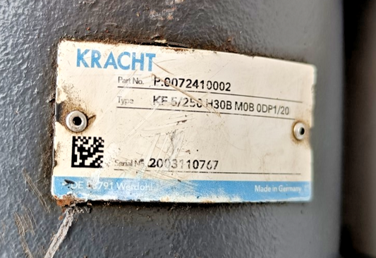 Kracht KF5/250 H30B M0B 0DP1/20 Hydraulic pump with KF5U07 Universal valve - NEW