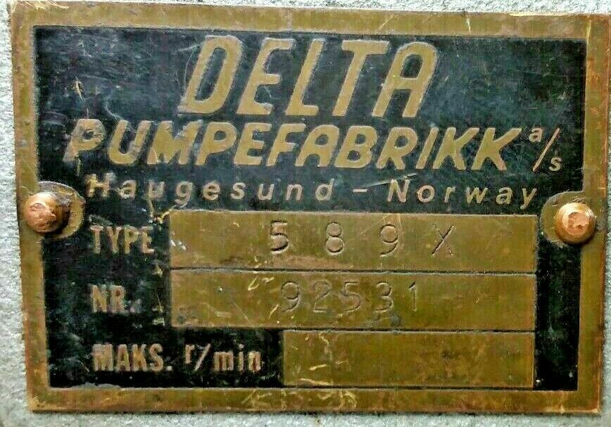 Delta pumpefabrikk Type: 589X Oil Pump