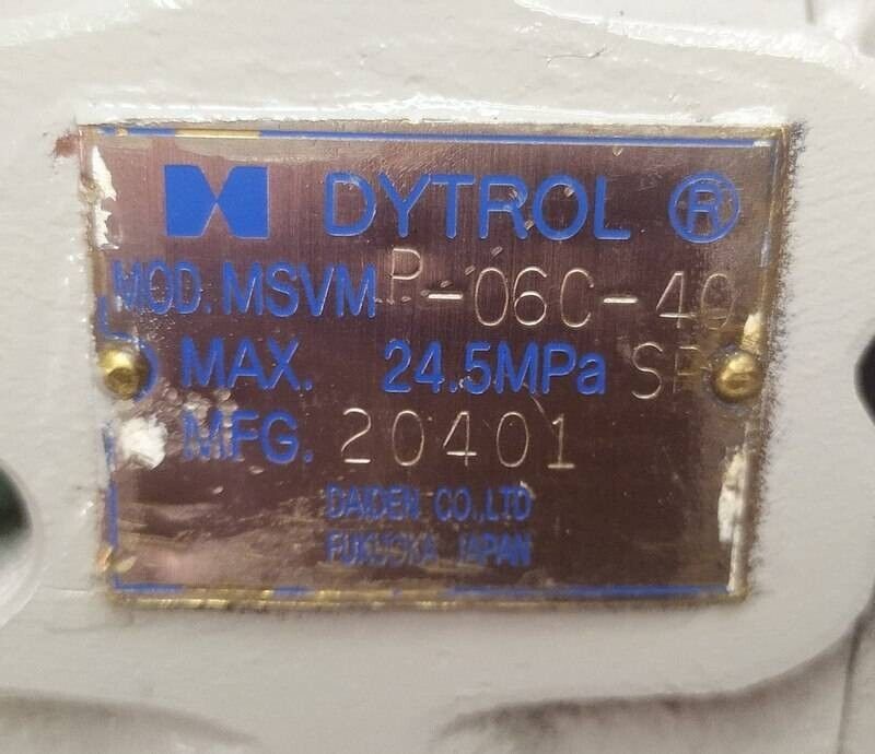 Daiden Dytrol MSVMP-06C-20, MSVMP-06C-40, MSVMP-06C-50 PC Multi Control valve