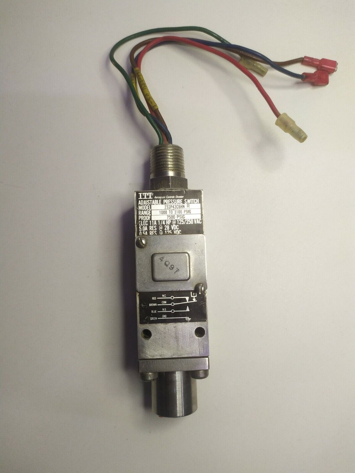 ITT Neo-Dyn 232P43C6HN R Adjustable pressure switch 1000-3100 Psig