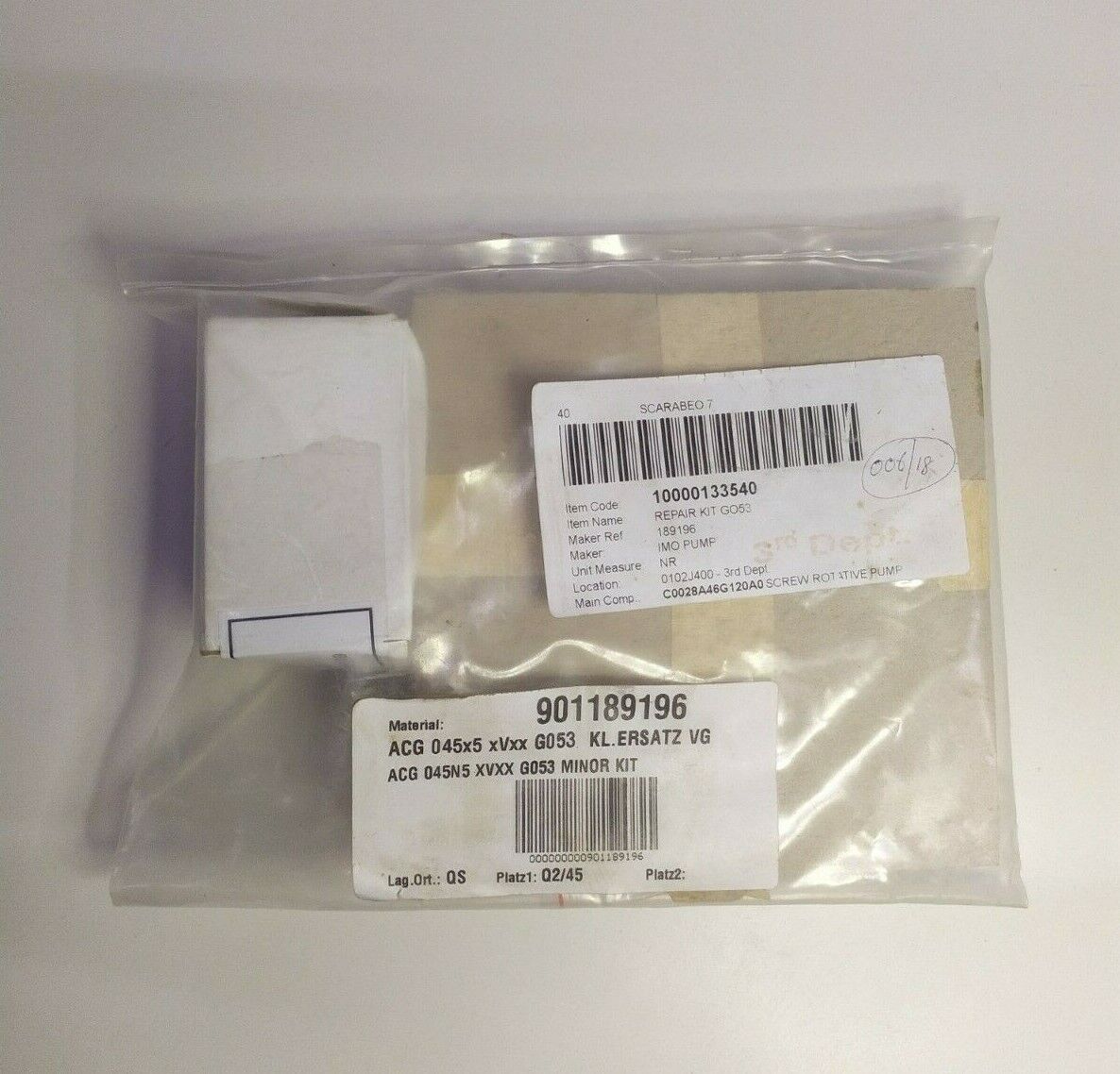 IMO Pump ACG 045N5 XVXX G053 Minor kit/Repair kit - NEW