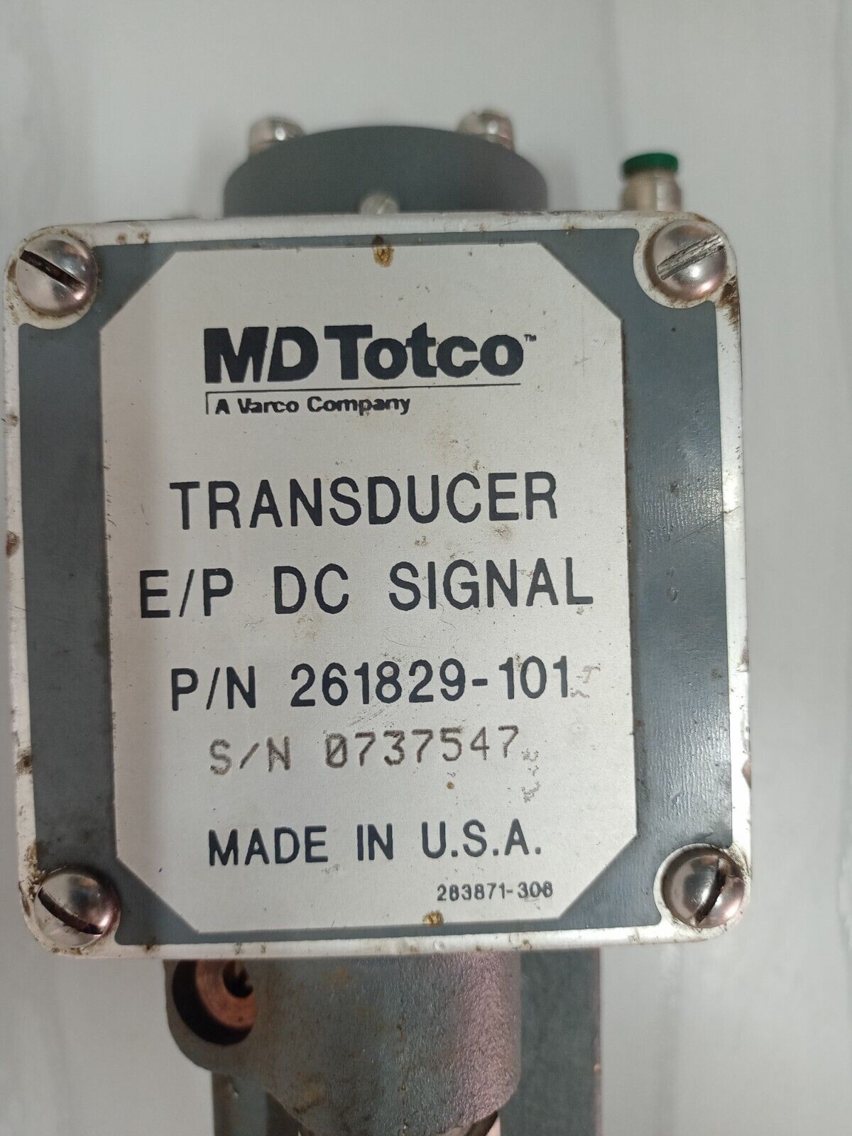 Siemens 77-3A E/P TRANSDUCER MD Totco P/n: 261829-101