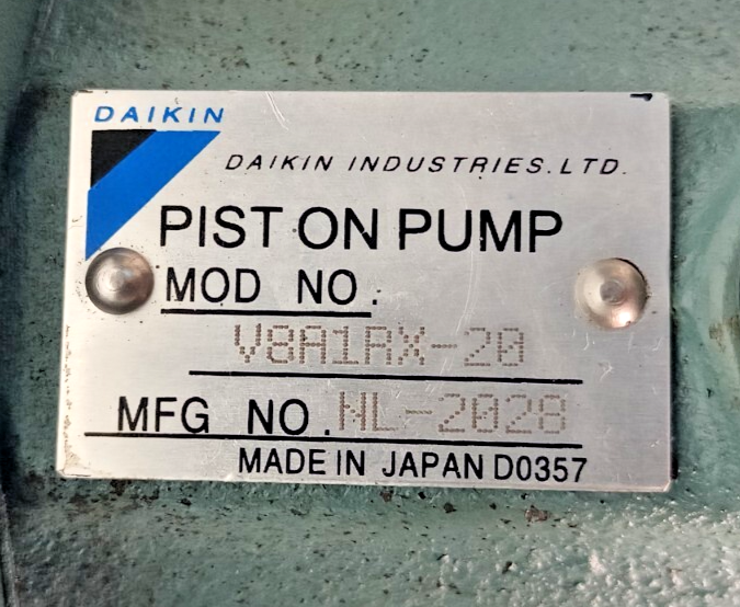 Daikin V8A1RX-20 Hydraulic Piston Pump - NEW