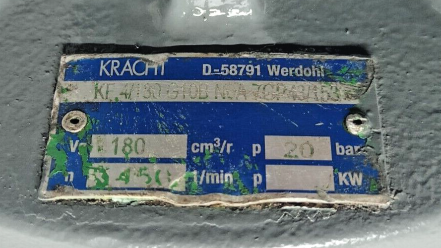 Kracht KF4/180 G10B N0A 7GP43/153 Hydraulic Gear Pump - Refurbished and Tested