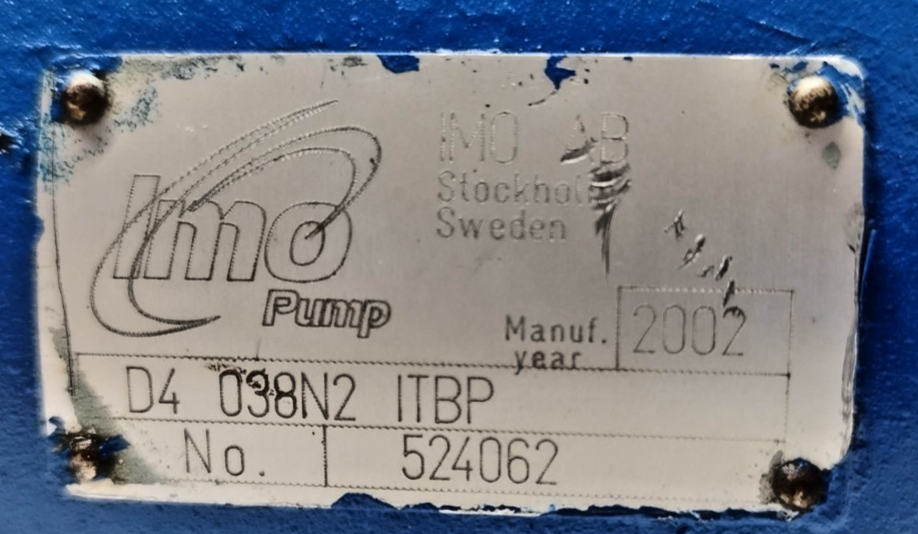 IMO Pump D4 038N2 ITBP Cast iron body Triple Screw Pump - Refurbished & Tested