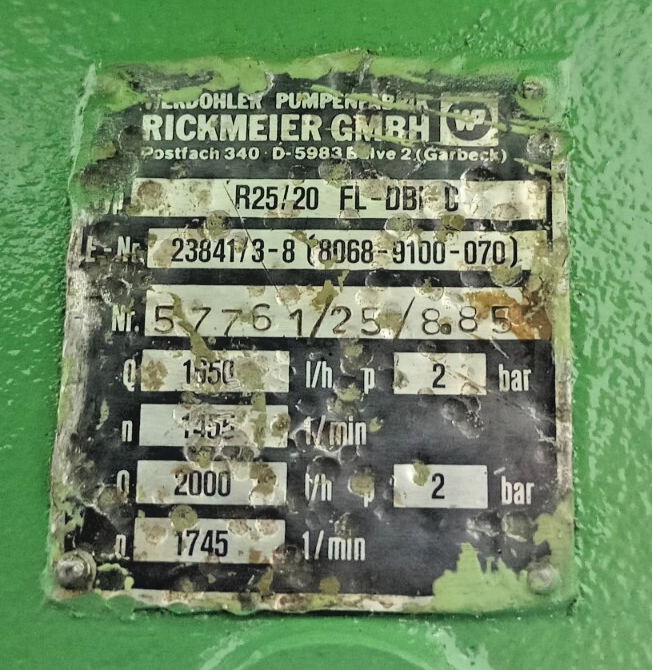 Rickmeier R25/20 FL-Z-DBI-C Hydraulic gear pump