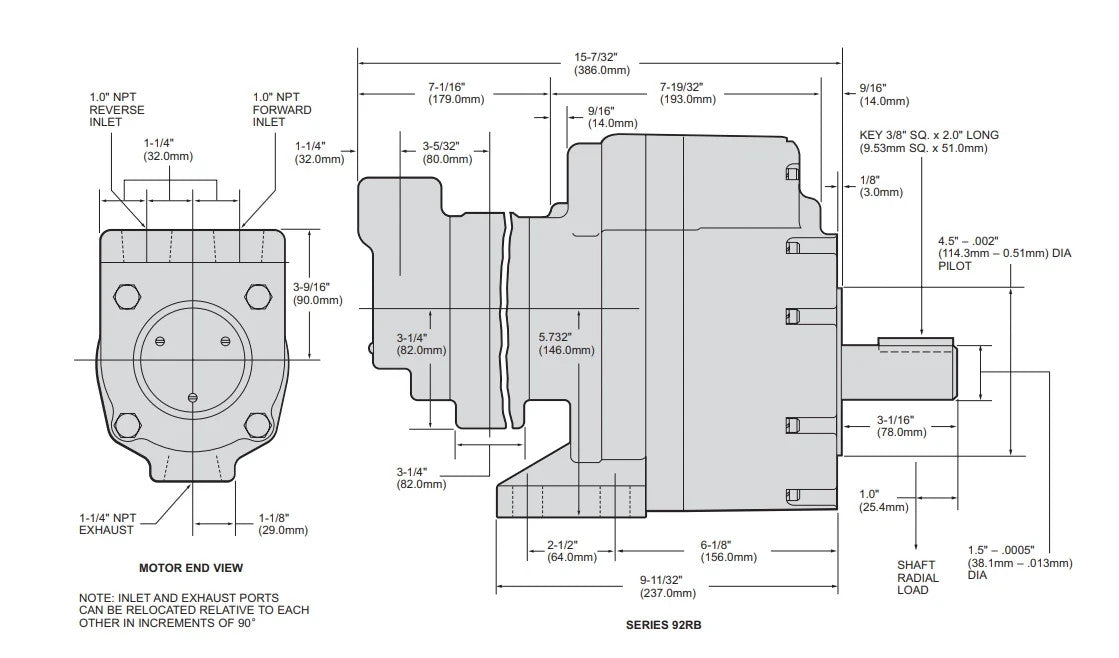 Ingersoll Rand 92RB078 Multi-vane Air motor 7.9HP - Tested
