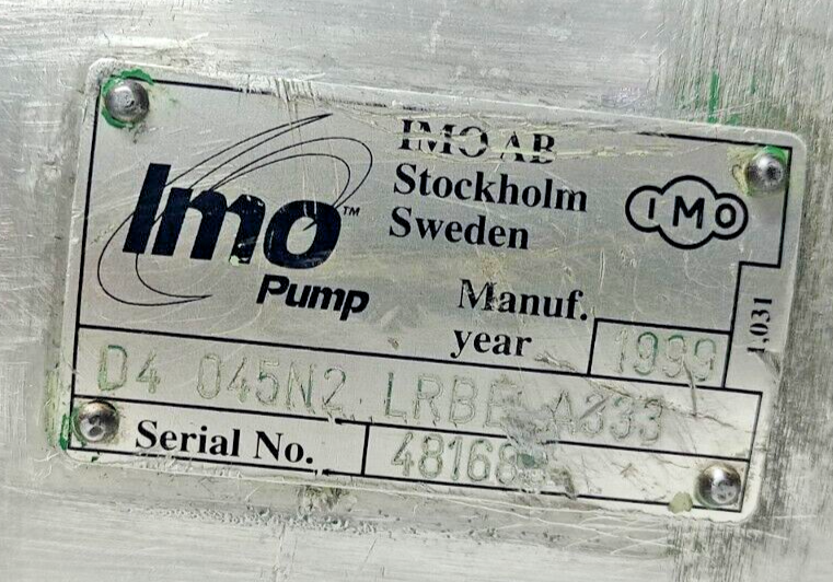 IMO pump D4 045N2 LRBE A333 Triple screw pump Aluminium body - Refurbished