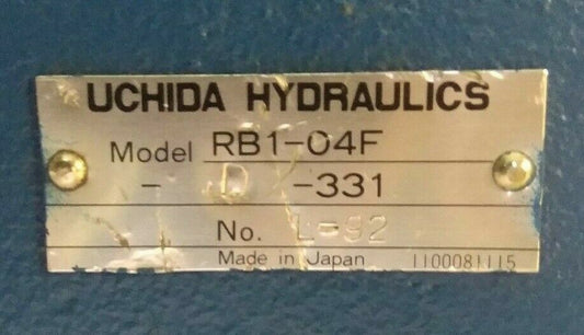 Uchida Hydraulics RB1-O4F D-331 Valve - NEW