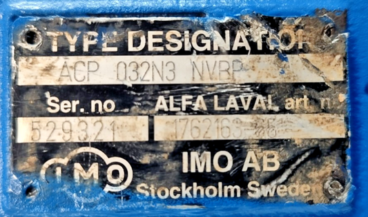 IMO ACP 032N3 NVBP Triple Screw Pump - Refurbished & Tested
