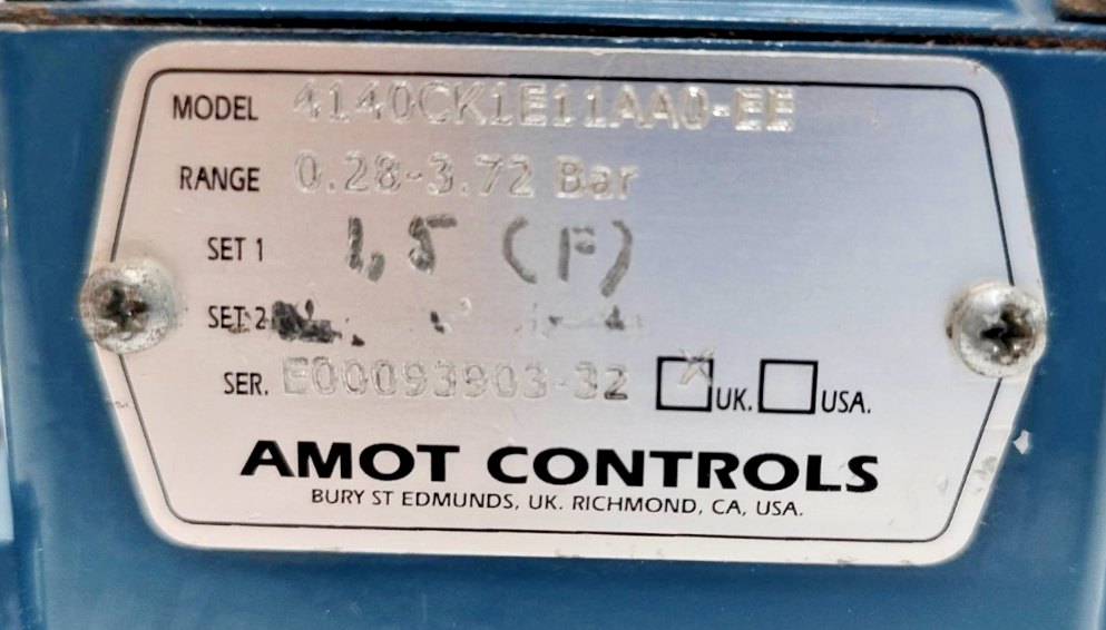 Amot Controls 4140CK1E11AA0-EE Range: 0.28-3.72 bar - NEW
