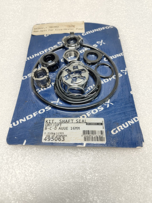 Grundfos 495063 Kit Shaft Seal UMT/UPT B-C-D AUUE 16mm - NEW