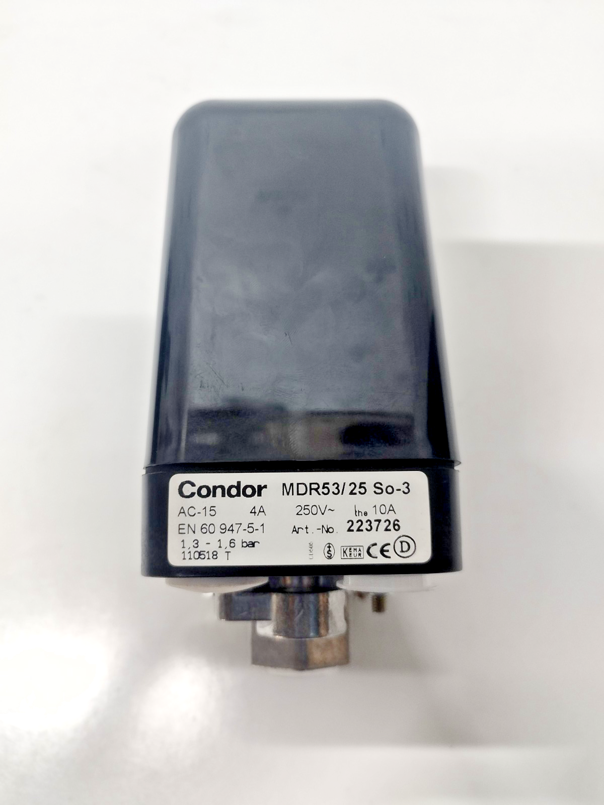 Condor MDR53/25 So-3 Pressure Switch AC-15, 4A, 250V, 1.3-1.6bar - NEW