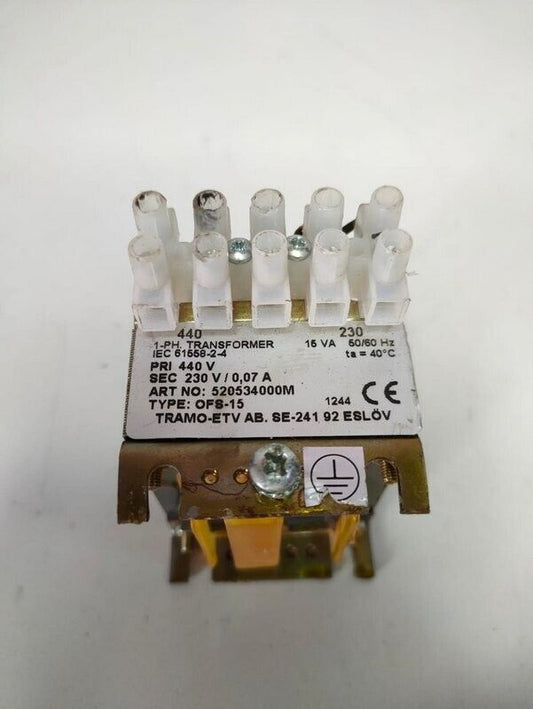 Tramo-Etv OSF-15 transformer 50/60hZ, 15VA, 440V, 230V/0.07A - NEW