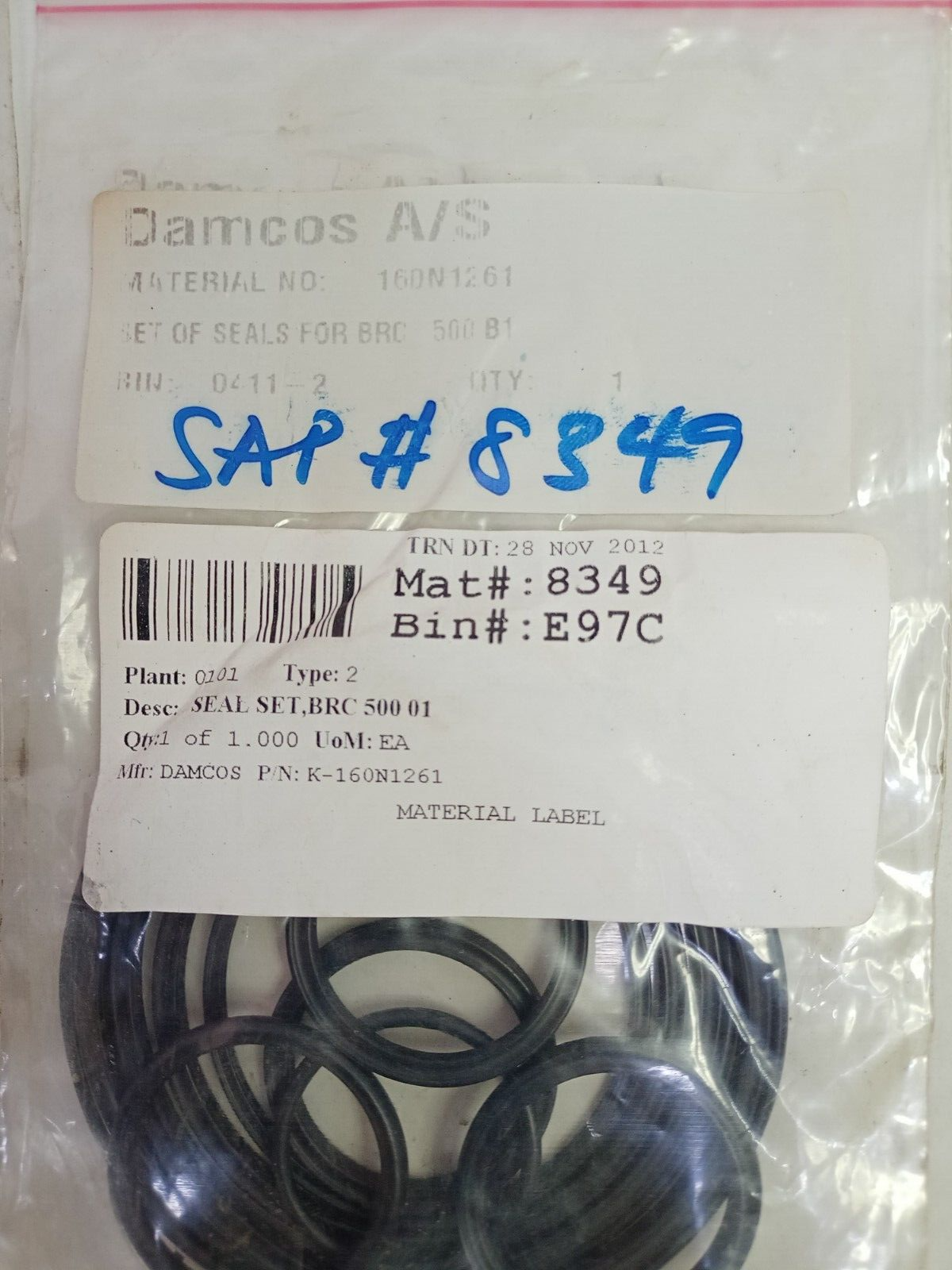 Damcos Seal kit for BRC 500 B1 P/N: 160N1261 Seal kit - NEW