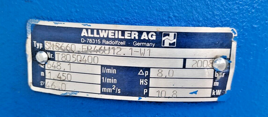 Allweiler SNS660 ER46U12.1-W1 Triple screw pump