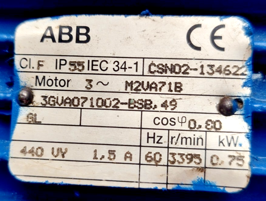 IMO ACD 025L6 IVBP Triple screw pump 0.75kW electric Motor - Refurbished Tested
