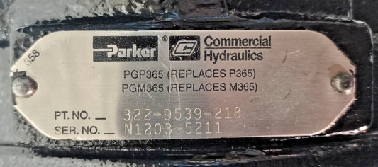 Parker Commercial Intertech 322-9539-218 Hydraulic gear Pump - NEW
