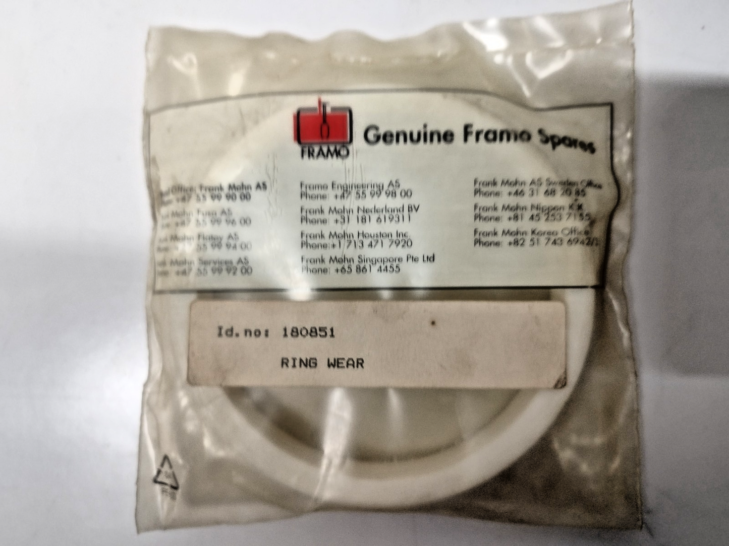 Framo ID: 180851 Ring wear (set of 6pcs) - NEW