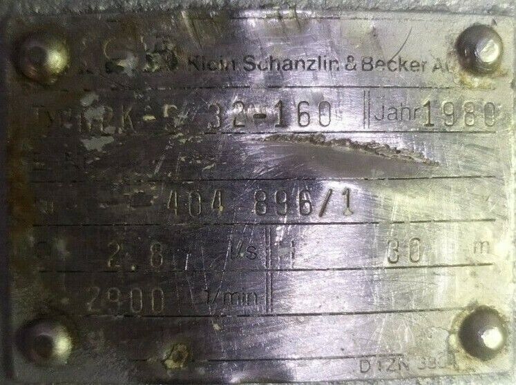 KSB Type: HPK-S 32-160 Hot water Circulating pump