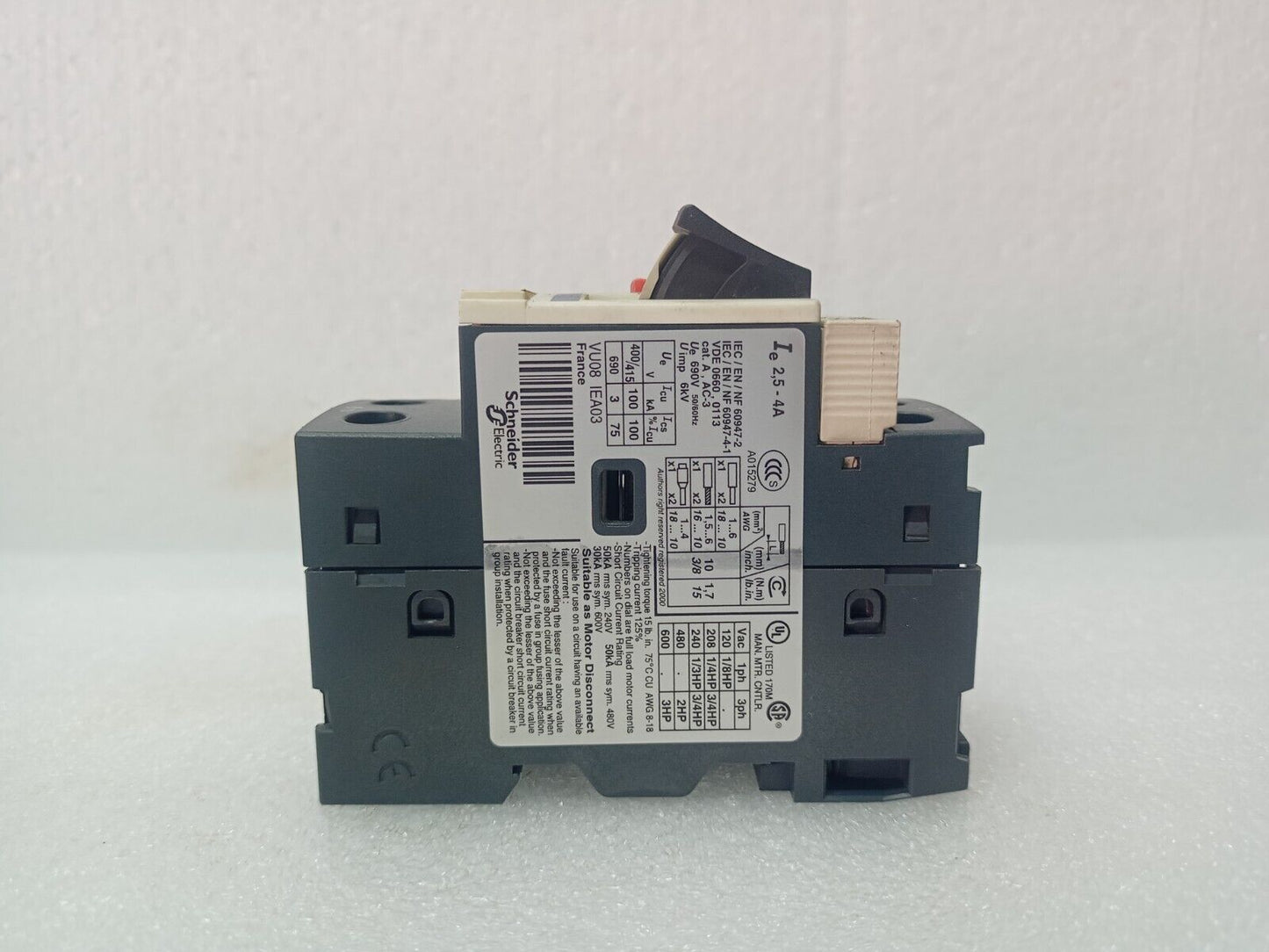 Telemecanique GV2ME08/2.5-4A Motor Circuit Breaker