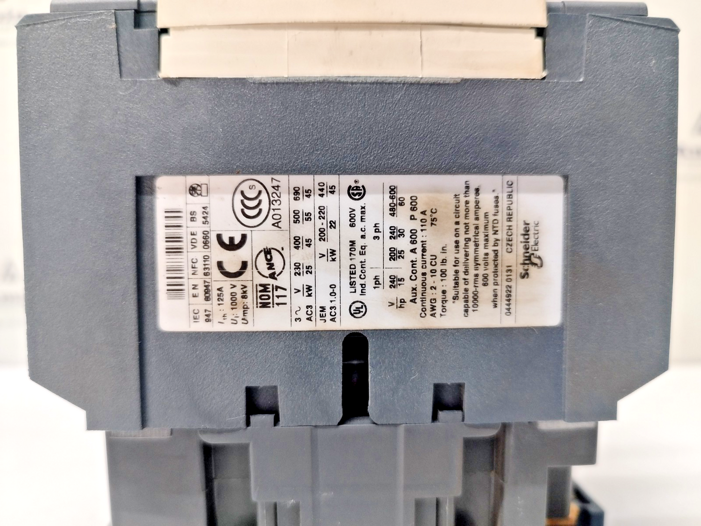 Telemecanique LC1D95 (LC1 D9511) Contactor