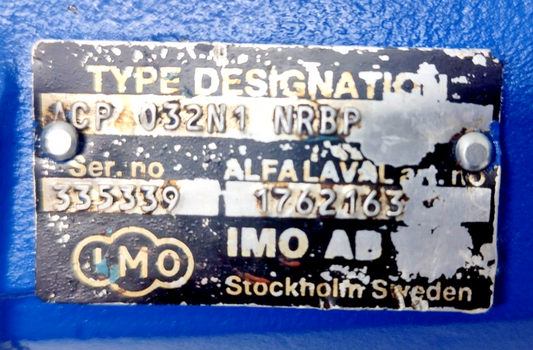 IMO ACP 032N1 NRBP Triple screw pump - Pressure tested