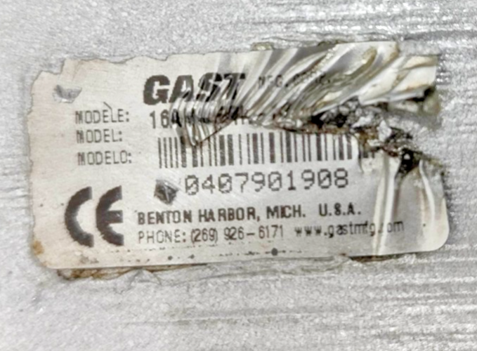 GAST 16AM-FRV-13 Air Motor, 7bar/100psi, 2000RPM, 9HP/6.7kW - NEW