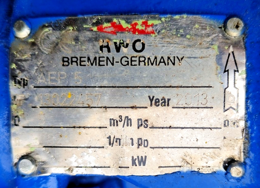 RWO Bremen Type: AEP 5 Single screw pump sludge pump complete #2