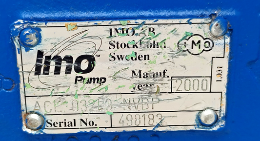 IMO ACE 032L3 NVBP Triple screw pump with 0.55/0.63kw 1410-1700rpm Motor
