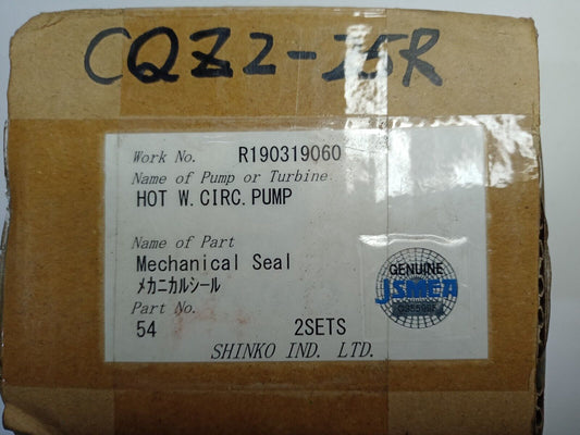 Shinko pump P/N: 54 Hot water circ. pump Mechanical seal - NEW