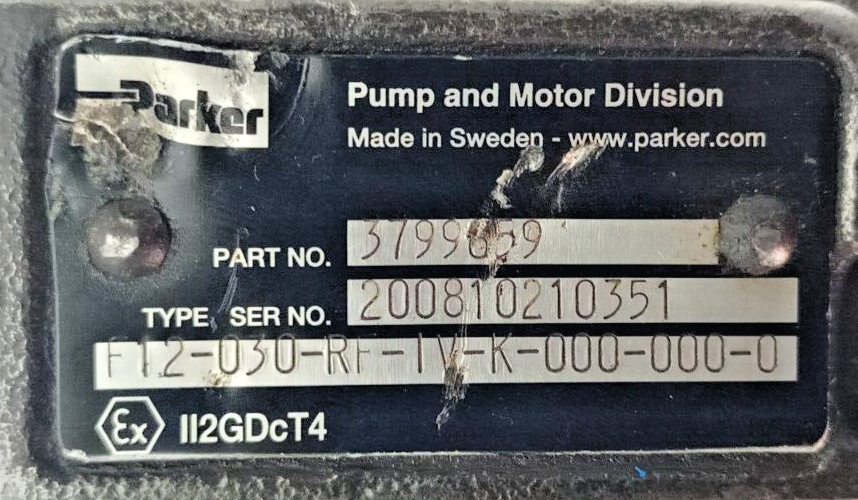 Parker F12-030-RF-IV-K-000-000-0 Hydraulic Piston Pump 30cm3 - NEW