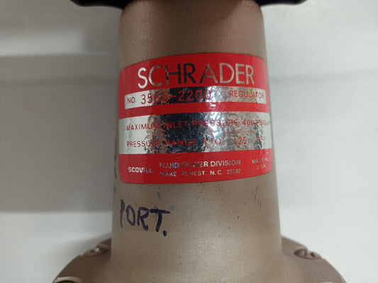 Schrader REGULATOR No.: 3566-2200, PRESSURE RANGE 5-125PSIG - NEW