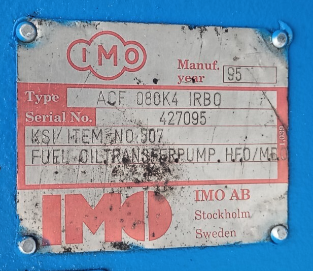 IMO pump ACF 080K4 IRBO Triple screw pump