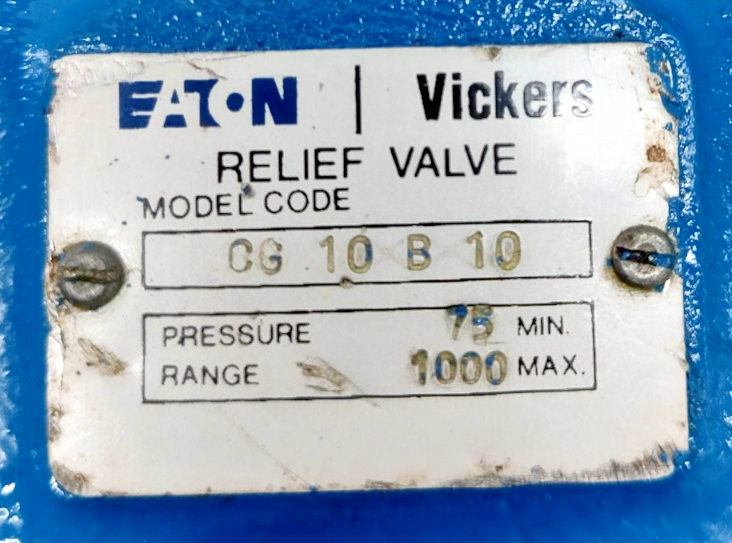 Vickers CG-10-B-10 Pressure Relief Valve CG10B10 Range: 75-1000psi - Refurbished