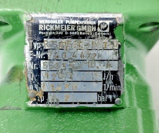 Rickmeier R25/12.5 FL-DBI-G Hydraulic Gear pump  - Pressure Tested #2