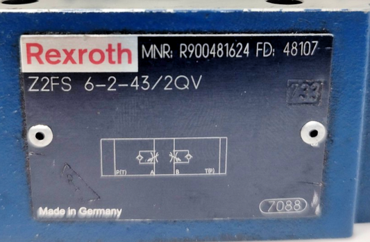 Rexroth Z2FS 6-2-43/2QV Double throttle/check Valve - NEW
