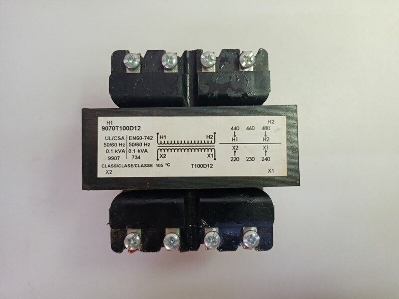 SquareD 9070T100D12 transformer 50/60Hz, 440V, 220, 0.1KVA - NEW