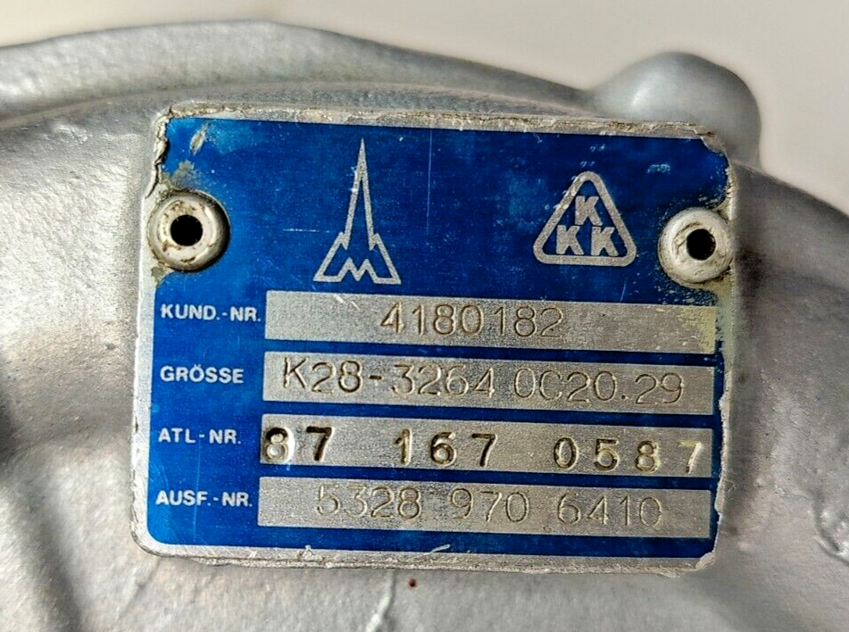 KKK K28 Turbo Charger Part No.: 5328 970 6410, K28- 3264 0C20.29