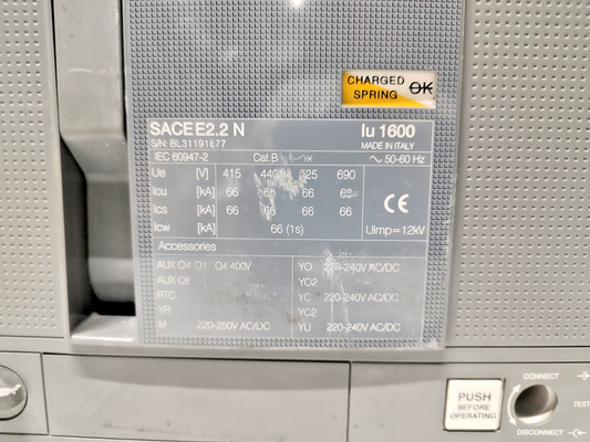 ABB SACE Emax2 Air circuit breaker SACEE2.2N, 1600A, SACE Ekip Hi-Touch LSI