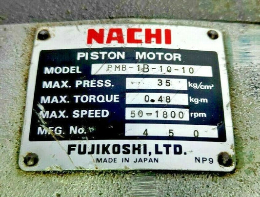 Nachi PMB-1B-10-10 Hydraulic Piston Motor - NEW Unused Surplus