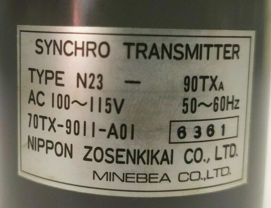 Nippon Zosenkikai N23 90TXa 70TX-9011-A01 Synchro Transmitter - New