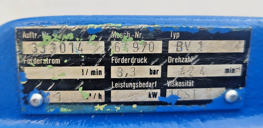 Blohm+Voss BV-1 Progressive cavity single screw pump