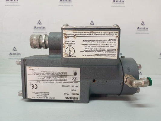 Siemens 77-3A E/P TRANSDUCER MD Totco P/n: 261829-101